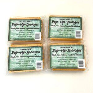 4 X Trader Joe's 12 Count Pop-Up Sponges Made From Natural Vegetable Cellulose
